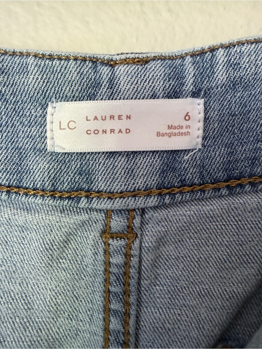 LC Lauren Conrad Light Blue Wide-Leg High-Rise Crop Jeans 6 Patch Pockets Boho - Picture 8 of 9